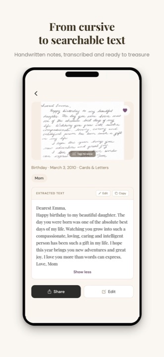 Omiyage — From cursive to searchable text